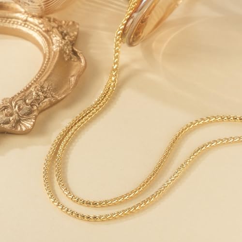 14K Gold Necklaces for Women Trendy Necklace for Men 14K Gold Chain for Mens Chain Necklaces Franco Chain Mens Necklace Chains for Women Chains 2/2.5mm4