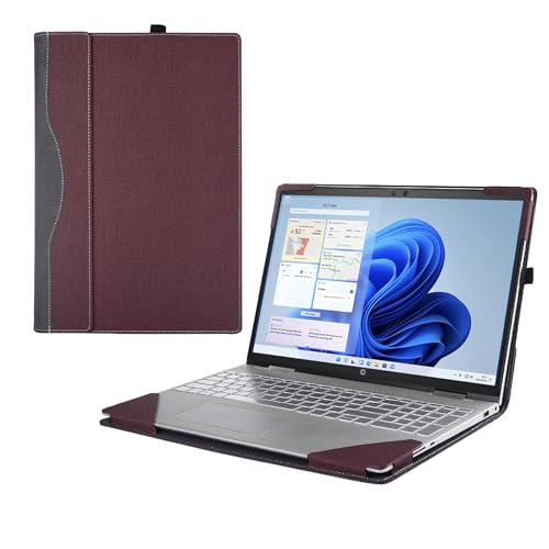 RUNMEIJIA Laptop Case Cover only for HP EliteBook 840 G8/845 G8 14 inch [Do Check Model] Notebook Sleeve Computer Bag Protective PU Leather Shell(Wine red)