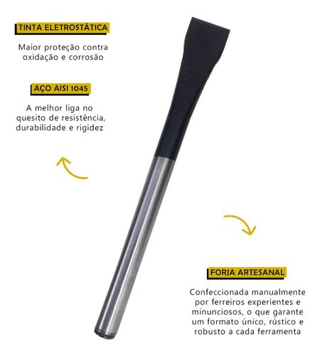 Marreta 1kg Talhadeira Cromada 12 +ponteiro 12 Forjado Tarza