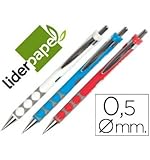 Portaminas liderpapel diamond 0,5 mm con goma y sujecion soft colores surtidos