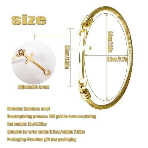 DS Religious Gift for Her Christian Cross Bracelet Bible Verse God is Within Her She Will Not Fall Inspirational Bracelets For Women Stainless Steel Jewelry Gift To Daughter Best Friend2