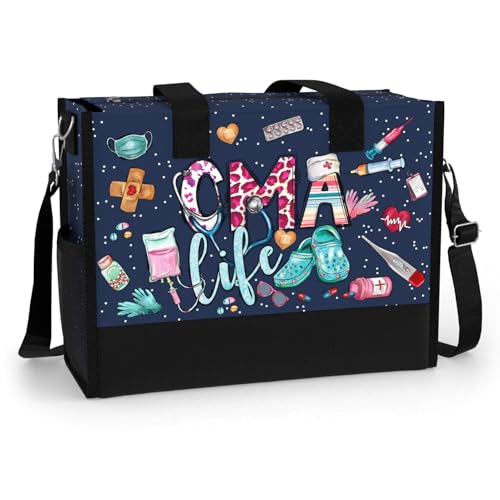 Large Tote Bag for Women. Aesthetic Shoulder Bag. Gift for CMA Nurse. Waterproof Bag with Pockets and Zipper for Travel, Work, Grocery. CMA Life.