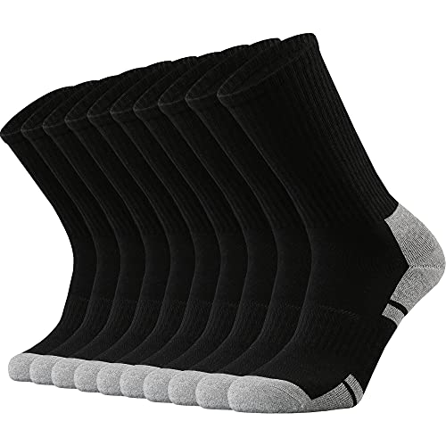 Ortis Men's Cotton Cushion Crew Socks Moisture Wicking Breathable Thick Warm Thermal for Athletic Heavy Duty Work Boot