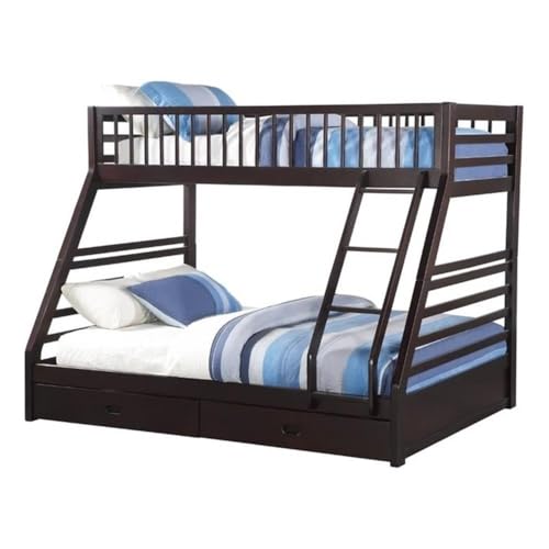 ACME XL Twin/Queen Bunk Bed with Drawers, Espresso