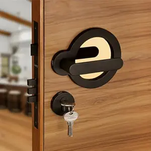 LAPO Signature Door Lock for Main Door and Bedroom Door - Mortise Door Lock Set-Brass Lock Body and Cylinder with 3 Key for Home,Office,Hotel| Black-Gold finish | 3 Years Warranty Ro-177