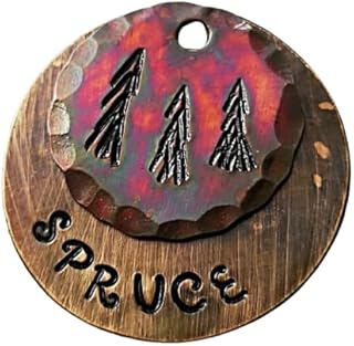 Forest Dog Tag, Pet ID Tag, Pine Trees Tag, Nature Pet Tag, Dog Tags for Dogs, Hand Stamped Tags, Pet Tag, Cat Tag (1")