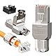 VCELINK CAT 6A RJ45 Stecker, CAT 6A Netzwerkstecker LSA Geschirmt RJ45 Stecker Werkzeuglos für Verlegekabel CAT8 CAT7 CAT6A, 10 Gbps 500MHz, 2 Stück