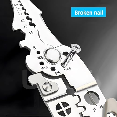 Image of Voroly All in 1 Multifunction Stainless Steel Wire Stripper /Wire Crimping Tool, Wire Cutter, Wire Crimper, Cable Stripper, Wiring Tools and Multi-Function Hand Tool (Wire Stripper Tool)