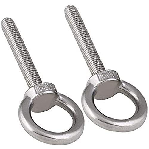 Hyxxyy XYM10X10002 Stainless Steel Eye Bolt, 2Pack M10 Shoulder Eye Bolts 3/8 Inch X 2"With Nuts And Washer Thread Lifting Ring Eyebolt thumb #5