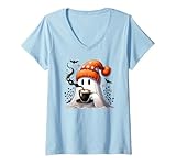 Photo Gallery donna cute fall ghost coffee mug halloween ghost drinking coffee maglietta con collo a v Photo Gallery donna cute fall ghost coffee mug halloween ghost drinking coffee maglietta con collo a v
