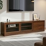 Hometopia – Hometopia TV-Lowboard 160 cm in Walnussoptik mit Glastüren