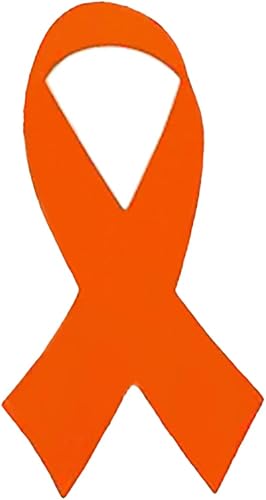 Miniatura 2 de Calcomanía de cinta naranja de concienciación  Uso en tu casco o vehículo  Calcomanía de cinta naranja para leucemia, cáncer de riñón, esclerosis