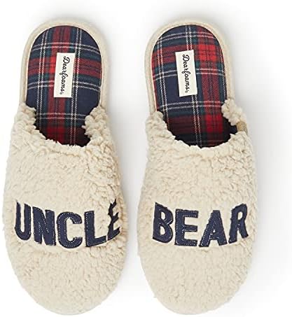 Dearfoams Men's Uncle Bear Slipper, Cream, Small | Image 1