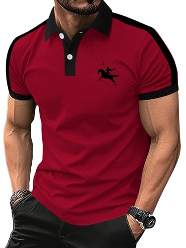 SOLY HUX Camisa polo masculina com estampa gráfica camisa de golfe manga curta casual trabalho camis