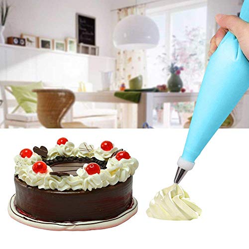 Image of Cake 12 Piece Cake Decorating Set Frosting Icing Piping Bag Tips with Steel nozzles. Reusable & Washable