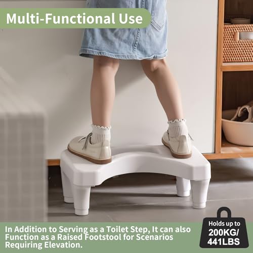 PAVSTINE Taburete Inodoro Regulable en Altura, Toilet Stool Ergonomico, Taburete Baño para Inodoro contra Hemorroides, Flatulencia, Estreñimiento, Poop Stool para Niños y Adultos, Blanco - imagen 6