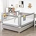 BABY JOY Bed Rail for Toddlers, 57’’ Extra Long, Height Adjustable, Foldable Baby Bed Rail Guard w/Storage Pocket & Double Safety Child Lock for Kids Twin Full Size Queen King Mattress (Gray, 57'')