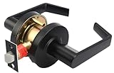 Boomerang Passage/Closet Function - ADA Commercial Door Lever Lock - Heavy-Duty Industrial Door Handle, Cylindrical Lever Lock, Non-Handed Grade 2, Matte Black (US19), Passage/Closet