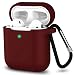 AirPods Case,SATLITOG Protective Silicone Cover Compatible with Apple AirPods 2 and 1(Not for Wireless Charging Case)(Burgundy)