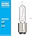 KOR (Pack of 4) Q75CL/DC - 120-Volt - Halogen JD Type T4 - BA15D - DC Bayonet Base - 75-Watt - Clear Light Bulbs