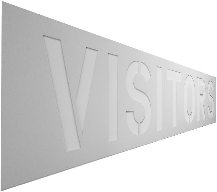 Hy-Ko Products PLS-65 Visitors Parking Lot Stencil, 12 in Letter, White