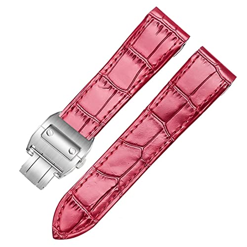 Bracelet montre cuir véritable 20mm rouge série Cartier élégant