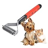 Pssopp Peine del Pelo del Animal doméstico Profesional de Acero Inoxidable Pin Rastrillo del Perro Sin arañazos Cuchillas Redondeadas Limpieza Deshedding Herramientas para Perros Gatos(10 Rastrillos)