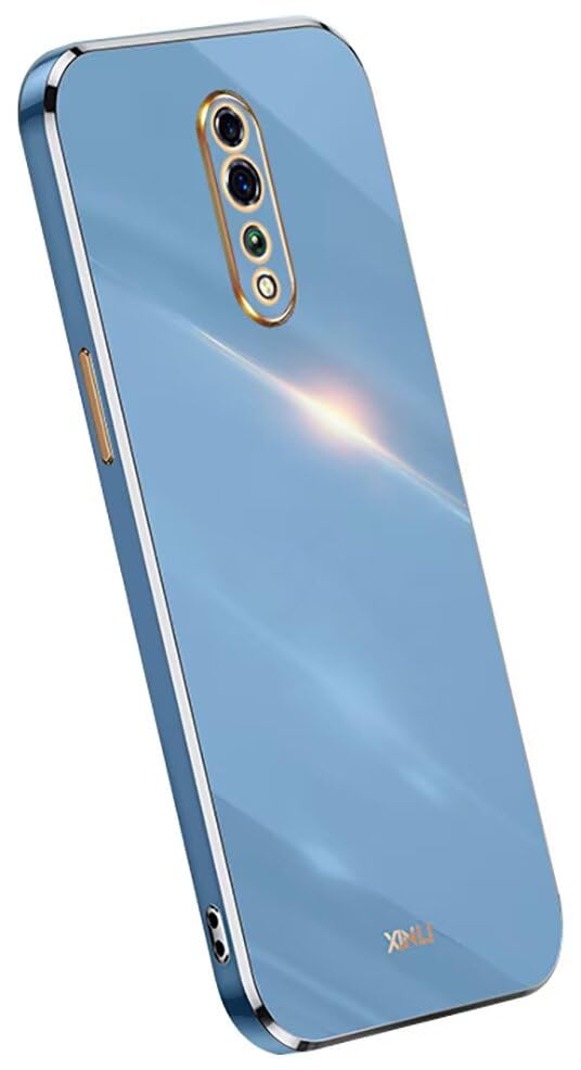 Topme Custodia in Silicone per OPPO RenoZ (6.4' Inches), [ Cover per Telefono in Stile Bordo Dorato] - Blu navy