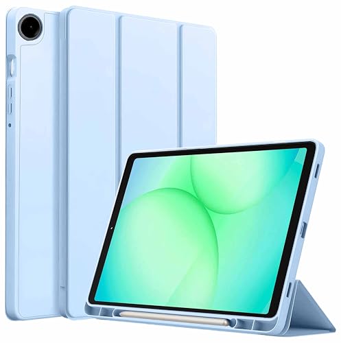 Image of ProElite Cover for Samsung Galaxy Tab A11 8.7 /A9 8.7 inch case, Soft Flexible Flip Case Cover with S Pen Holder for Galaxy Tab A11 /A9 8.7 inch with Auto Sleep Wake [Recoil Series] - Light Blue