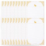 Yardenfun 20 Hojas Papel de Carta Retro Kraft Papel de Escritura Blanco con Línea Horizontal para Invitaciones Notas y Mensajes Estilo Vintage para Cartas y Correspondencia