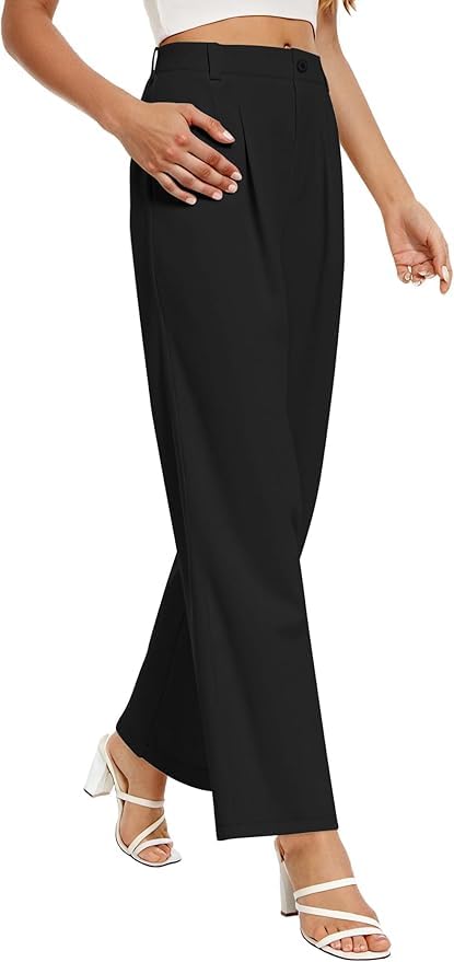 Women's Casual Suit Pants, Straight Leg Trousers2