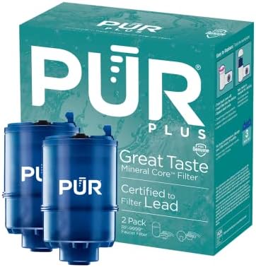PUR PLUS Mineral Core Faucet Mount Water Filter Replacement (2 Pack) – Compatible With All PUR Faucet Filtration Systems