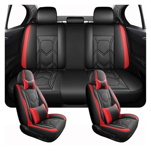 Fundas Asiento Coche Universales Duraderas Lujo Antideslizantes Para Jaguar XF I-PCAE, XE F-PACE Cuero PU Accesorios Interiores Fundas Asientos Coche(Rojo,Luxury)