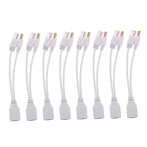 Gatuida PoE�X�v���b�^�[�P�[�u���Ɠd�����W���[�� 12V DC�R�l�N�^���� �l�b�g���[�N�pPoE���C�� �Ď��J���� ���[�^�[���d�Ή� 8�Z�b�g �l�b�g���[�N�@��p�A�N�Z�T���[�z���C�g