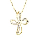 Rosemarie Collections collar con colgante de cruz de infinito para regalo religioso para mujer