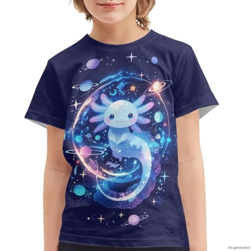 Image of WELLFLYHOM Kids Tshirts Girls Boys Short Sleeve Crewneck Tees Shirts Casual Sport Pullover Tops Size 3-16 Years