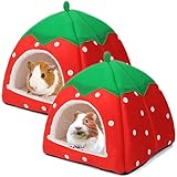 Tierecare Guinea Pig Hideout 2 Pack Guinea Pig Bed Hamster House Cage Accessories Cozy Hide-Out for Hedgehog Ferret Chinchilla&Other Small Animals
