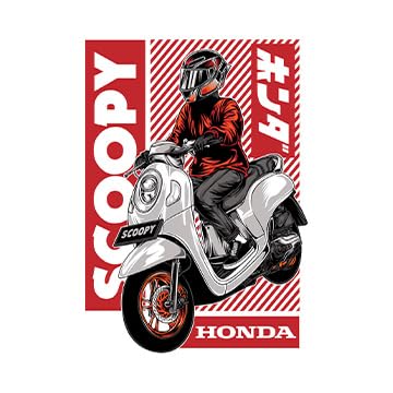 Image of BLINKART Honda ScoopyCar Posters Sticker Gift Items for Boys Room Wall Decor || Comes with Double-Sided Tape|| Decoration Bedroom Living Room Office Studio Decor | 12x18 In (A3) - CAR-254