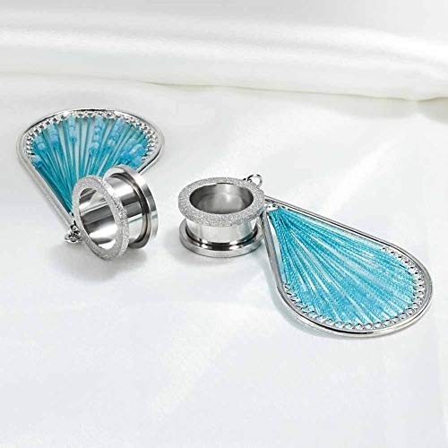 TBOSEN 8 PCS Stainless Steel Screw Ear Gauges Large Dangle Plugs Tunnels Expander Body Piercing Jewelry Set3