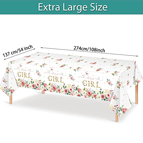 Pajean Floral Baby Shower Supplies It's A Girl Boy Baby Shower Party Tablecloths Girls Boy Flowers Table Cover For Kids Baby Girls Shower Birthday Party Decorations (Girl, 3 Pack) #TOP1