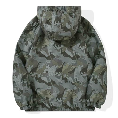 Image of SUNDAY ROSE Boys Windbreaker Jacket Hooded Lightweight Windroof Water-resistant Outdoor Coats for Kids