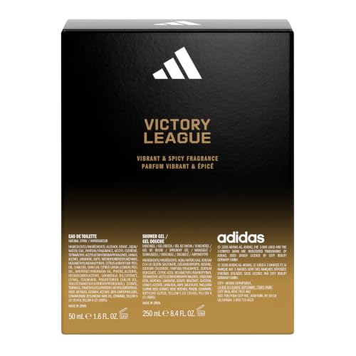 Image of adidas Victory League Giftset including Eau de Toilette (1.6fl oz.) and Shower Gel (8.4fl oz.), For Him, Vibrant & Spicy Fragrance