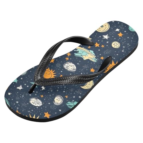 Women Beach Summer Casual Flip Flop Space Planet GalaxyQuick Dry Sandals Slipper for Men 214B8291