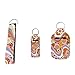 FUIBENG Abstract 70S Swirl Wavy Chapstick Holder Keychains+Hippie Flower Lanyard Key Chain+Travel Bottle Holder Sleeve Case for Women Men