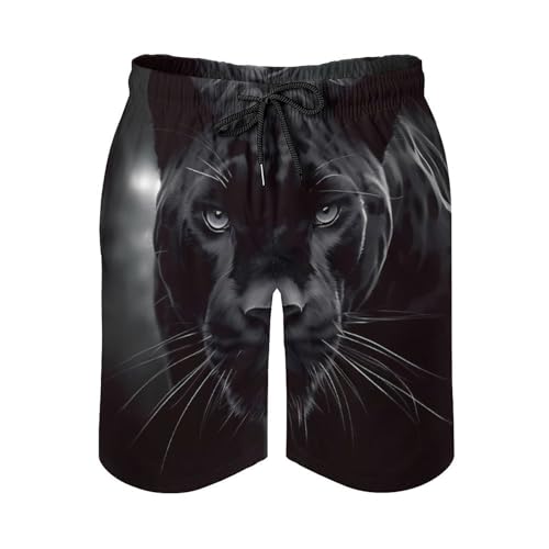Animal Panther Mens Swim Trunks Quick Dry Hawaii Bathing Suit Board Shorts with Mesh Lining-2