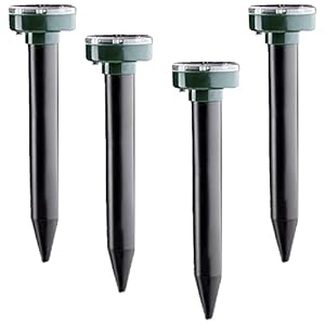 Nurkoo Mollenverjager op zonne-energie, IP65, ultrasonische mollenverjager, woelmuisverjager, mollenverjager, voor de…
