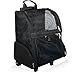 2IN1 Transporttasche mit Rollen bis 15kg Rucksack Trolley Hund Katze Hunderucksack Tasche (Schwarz)