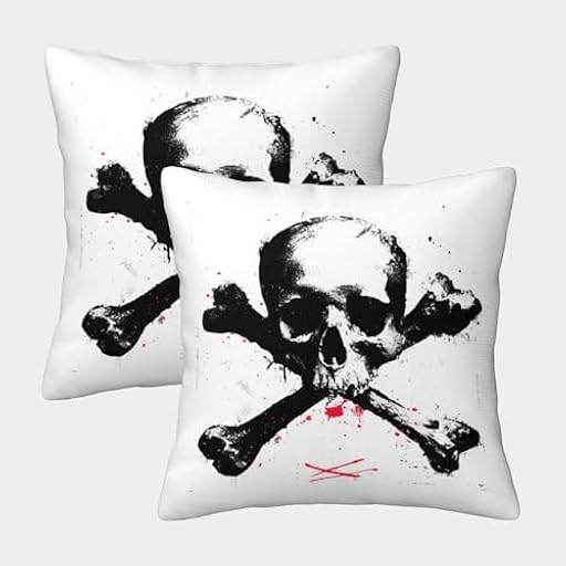 NGGADIWEG Impreso En 3D Cráneo de Heavy Metal Fundas Cojines Cojines Decorativos Cuadrado Almohada De 2 Fundas ExteriorFundas De Almohada para Patio Balcón Jardín Sofá 40x40cm | Ya disponible en tu tienda friki favorita! En mundofriki.es!