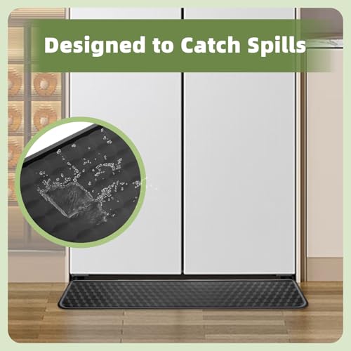 image for FIMXSD Refrigerator Spill Mat, 37.5 X 8.5 Fridge Mat Silicone Drip Tra