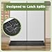 Refrigerator Spill Mat, 37.5 X 8.5 Fridge Mat Silicone Drip Tray Catcher for Washing Machine Refrigerator Spill Liner Floor Protector Anti-Slip (Black)